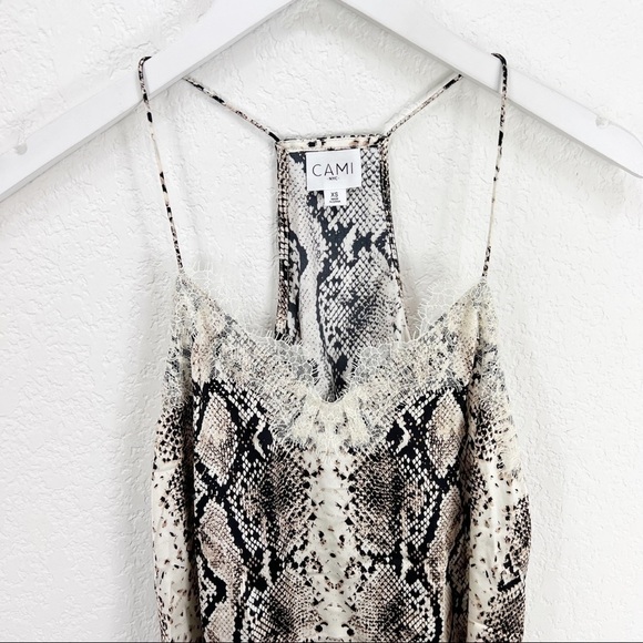 Cami NYC The Racer Charmeuse Snake Tank Top Silk XS - Picture 5 of 10